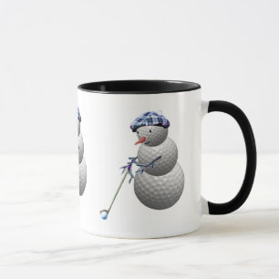 golfing snowman, golfing snowman, golfing snowman mug