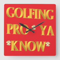 Golfing sports design red and gold large text