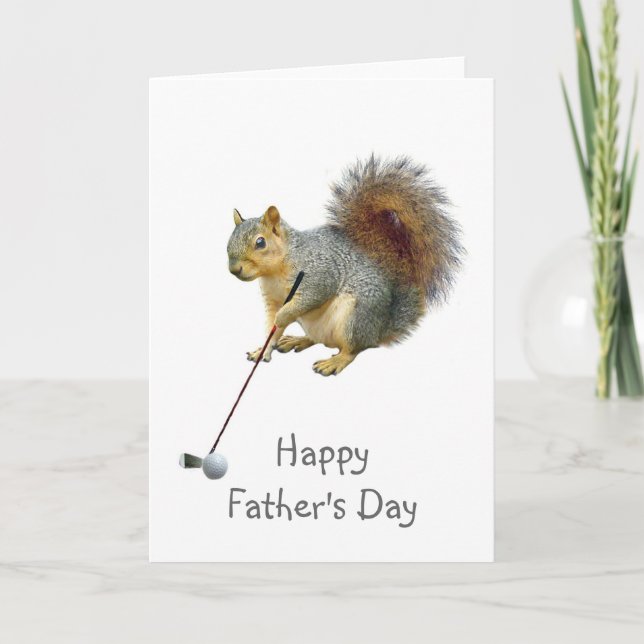 Golfing Squirrel Card (Front)