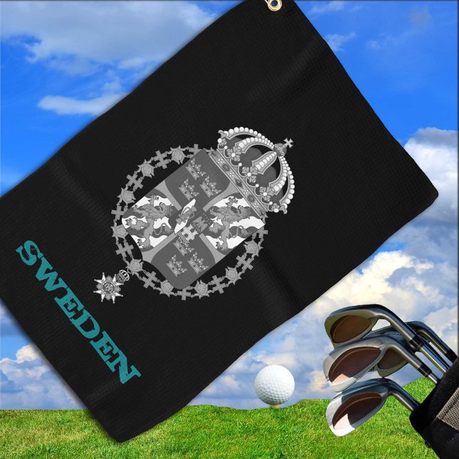 Golfing Sweden & Swedish coat of arms / flag Golf Towel (Creator Uploaded)