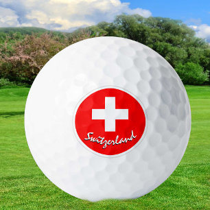 Golfing Switzerland & Swiss Flag / Golf Ball