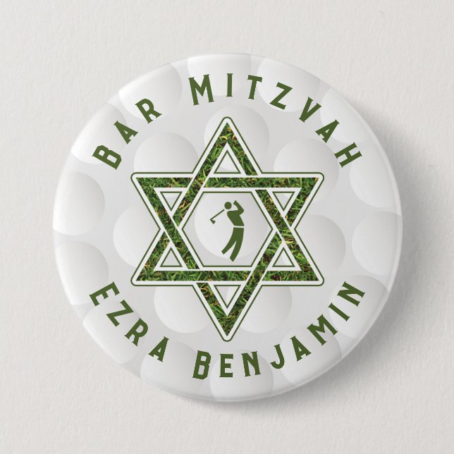 Golfing Theme Golf Bar Mitzvah 7.5 Cm Round Badge (Front)