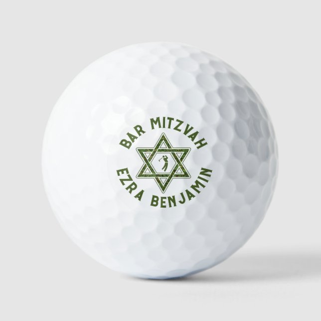 Golfing Theme Golf Bar Mitzvah Balls (Front)