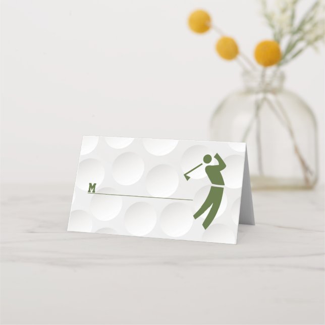 Golfing Theme Golf Bar Mitzvah Place Card (Front)