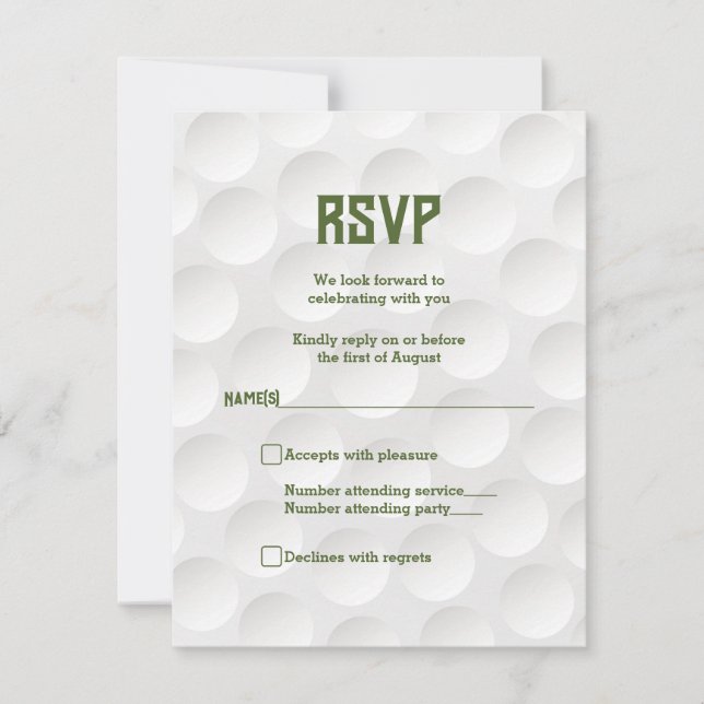 Golfing Theme Golf Bar Mitzvah RSVP Card (Front)