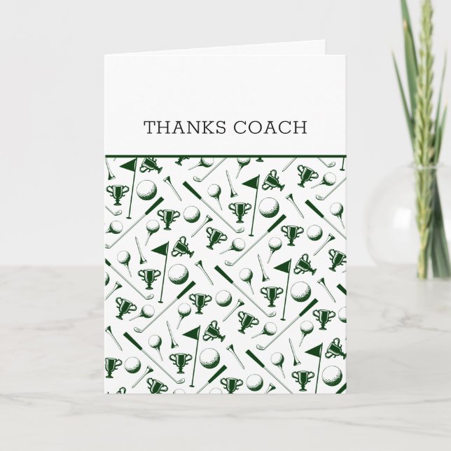 Golfing Trophy Clubs Custom Text Sports Handsome Card (Front)