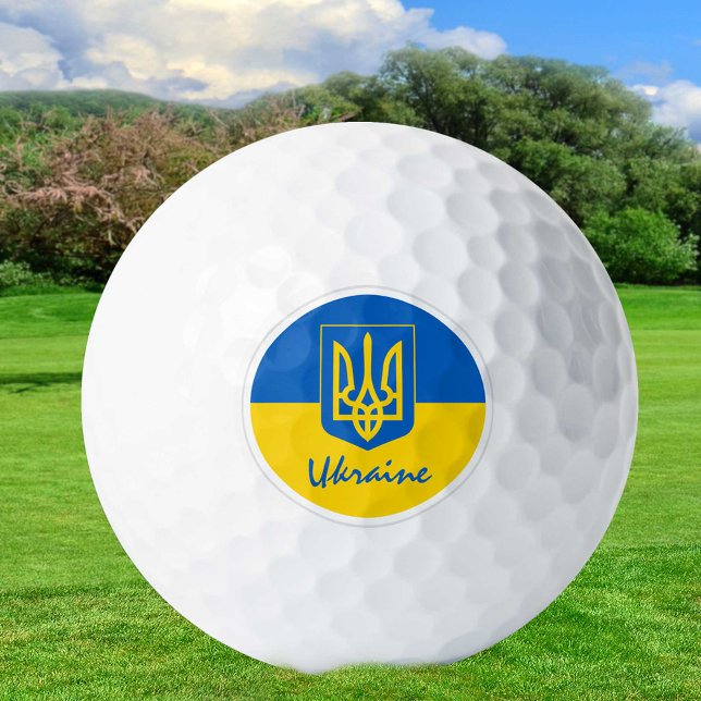 Golfing Ukraine & Ukrainian Flag / Golf Ball (Creator Uploaded)