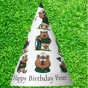 Golfing wombat-inspired party hat