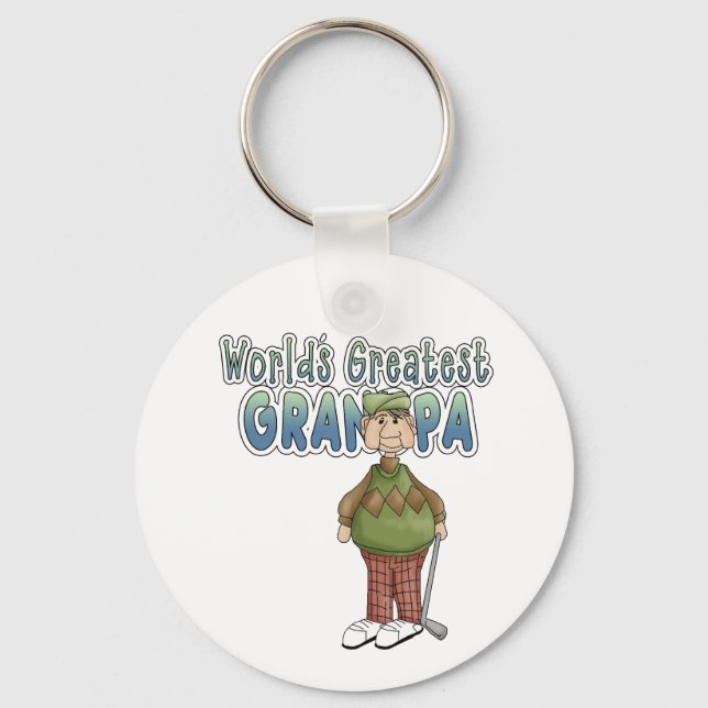 Golfing World's Greatest Grandpa Key Ring (Front)