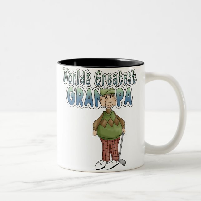Golfing World's Greatest Grandpa Two-Tone Coffee Mug (Right)