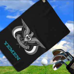 Golfing Yemen & Yemeni coat of arms / flag Golf Towel