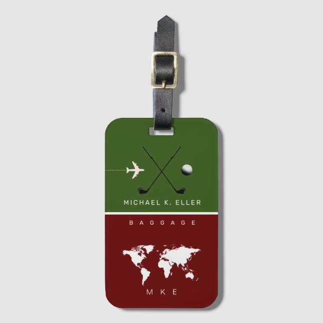 Golfist Travel Luggage Tag (Front Vertical)