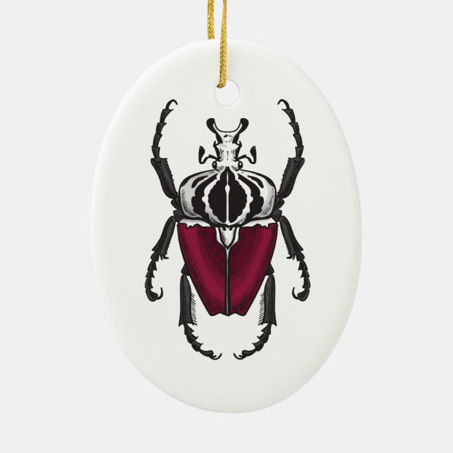 Goliath beetle ceramic tree decoration (Back)