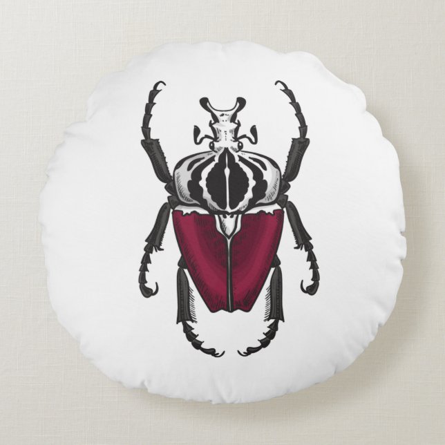 Goliath beetle round cushion (Front)