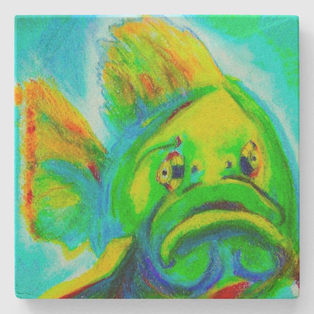Goliath Grouper Sandstone Coaster (Front)