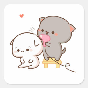 Goma making peach hair Puzzle Sticker
