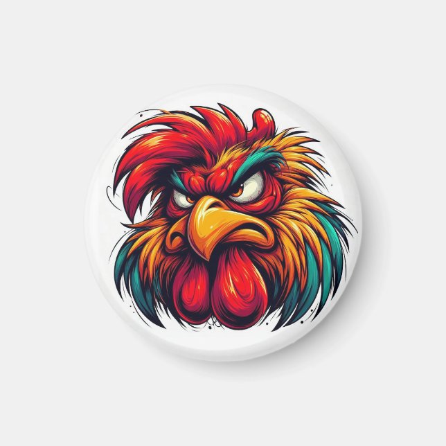 Gomer the Infuriated Rooster Magnet (Front)
