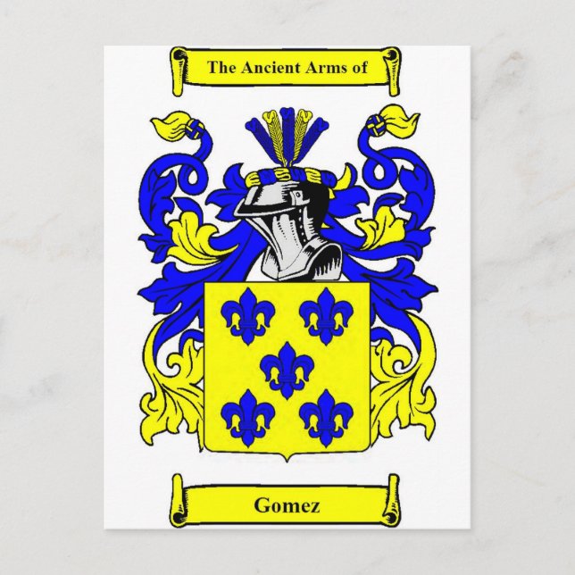 Gomez Coat of Arms Postcard (Front)