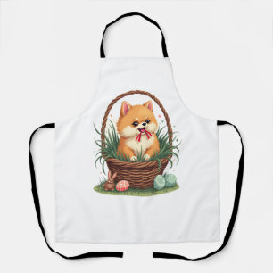 Gomi's Easter Mess Vintage Cute Easter Dog Vector  Apron