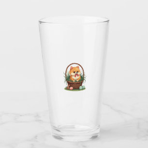Gomi's Easter Mess Vintage Cute Easter Dog Vector  Glass