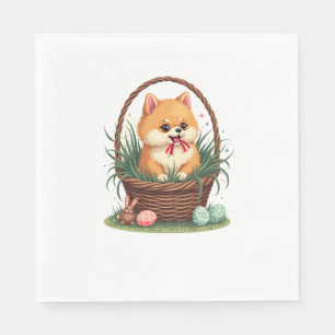 Gomi's Easter Mess Vintage Cute Easter Dog Vector Napkin