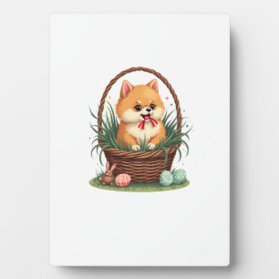 Gomi's Easter Mess Vintage Cute Easter Dog Vector  Plaque