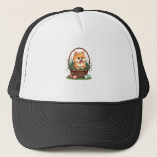Gomi's Easter Mess Vintage Cute Easter Dog Vector  Trucker Hat