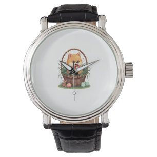 Gomi's Easter Mess Vintage Cute Easter Dog Vector  Watch