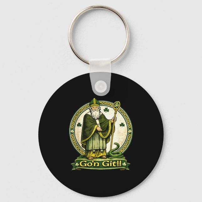 Go'n git st patrick's day irish holiday lucky key ring (Front)