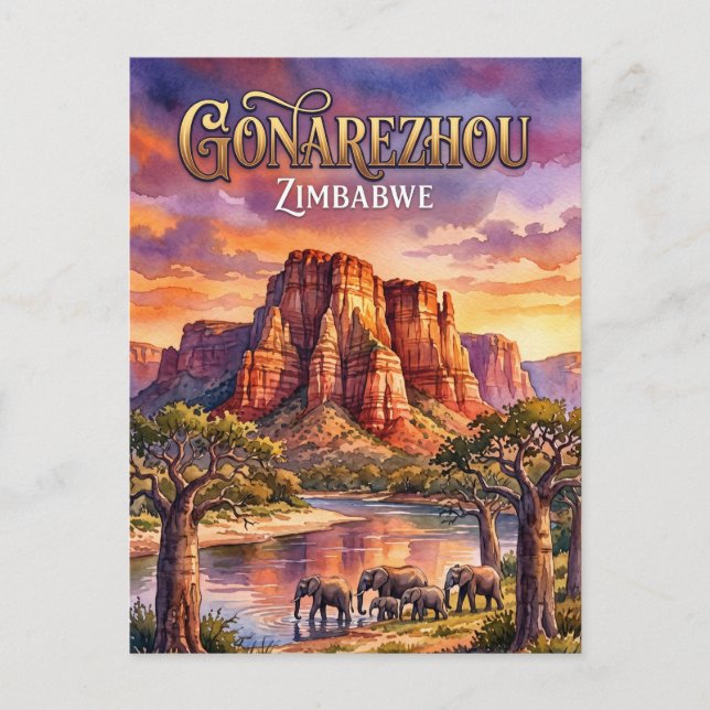 Gonarezhou National Park Zimbabwe Postcard (Front)
