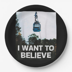 Gondola I Want to Believe Paper Plate