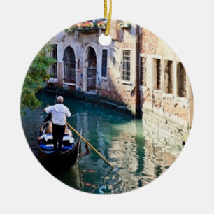 Gondola in Venice Italy Ceramic Tree Decoration