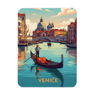 Gondola ride in Venice with historic buildings Magnet