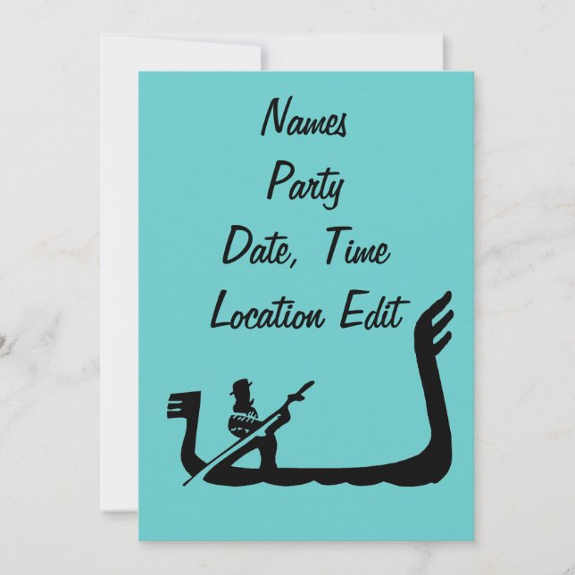 Gondola Venice Italy Frame Invitation (Front)