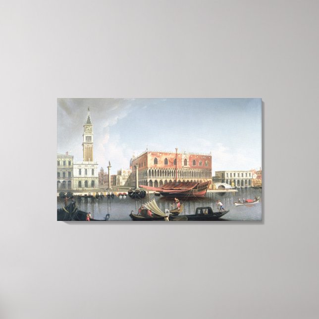 Gondolas before St. Marks Square, Venice Canvas Print (Front)