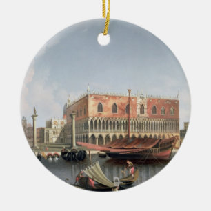 Gondolas before St. Marks Square, Venice Ceramic Tree Decoration