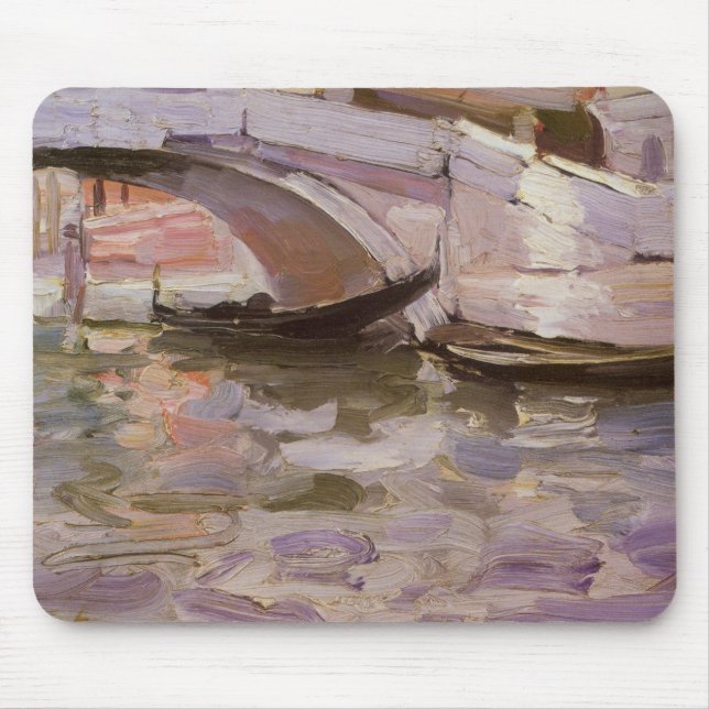 Gondolas by John Singer Sargent, Impressionism Art Mouse Pad (Front)