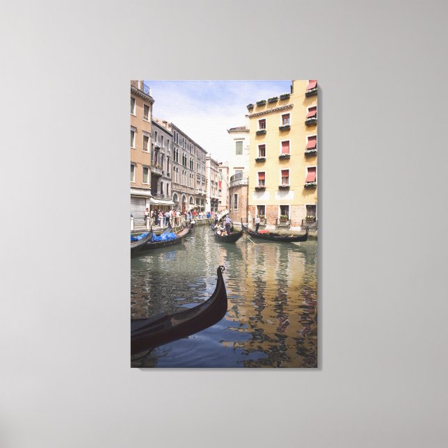 Gondolas in a canal, Venice, Italy Canvas Print (Front)