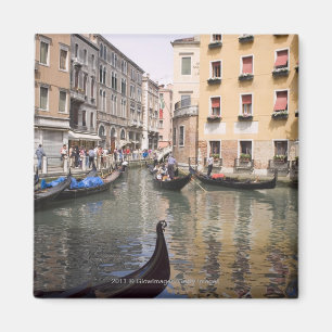 Gondolas in a canal, Venice, Italy Magnet