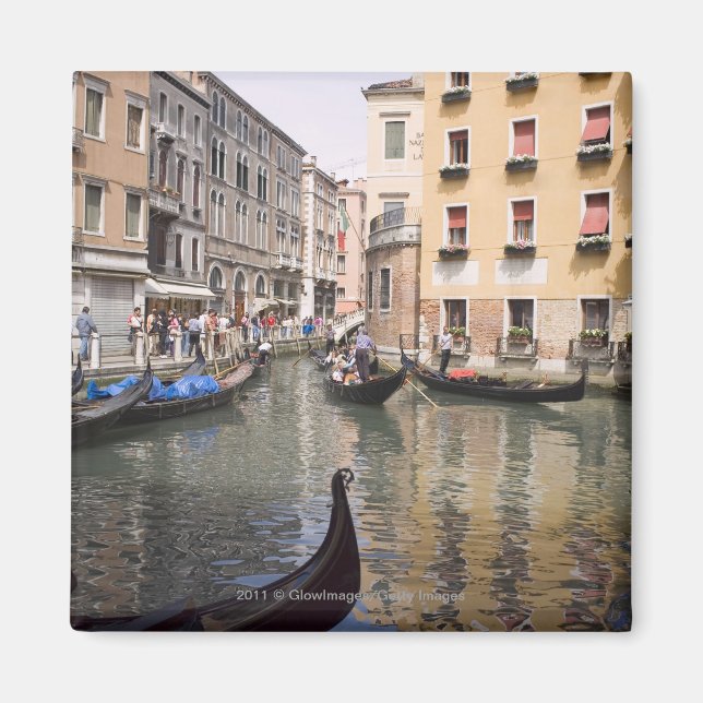 Gondolas in a canal, Venice, Italy Magnet (Front)