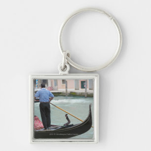 Gondolas in Venice canal Key Ring