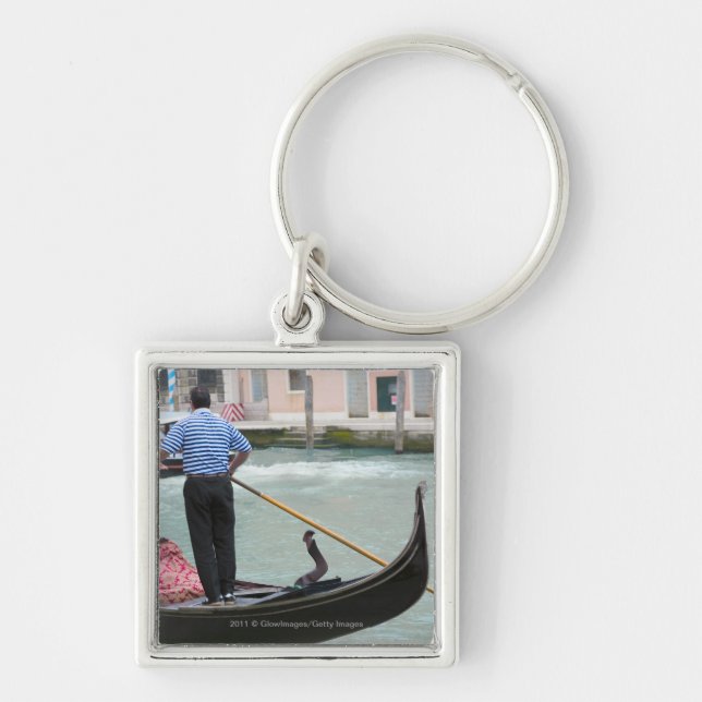 Gondolas in Venice canal Key Ring (Front)