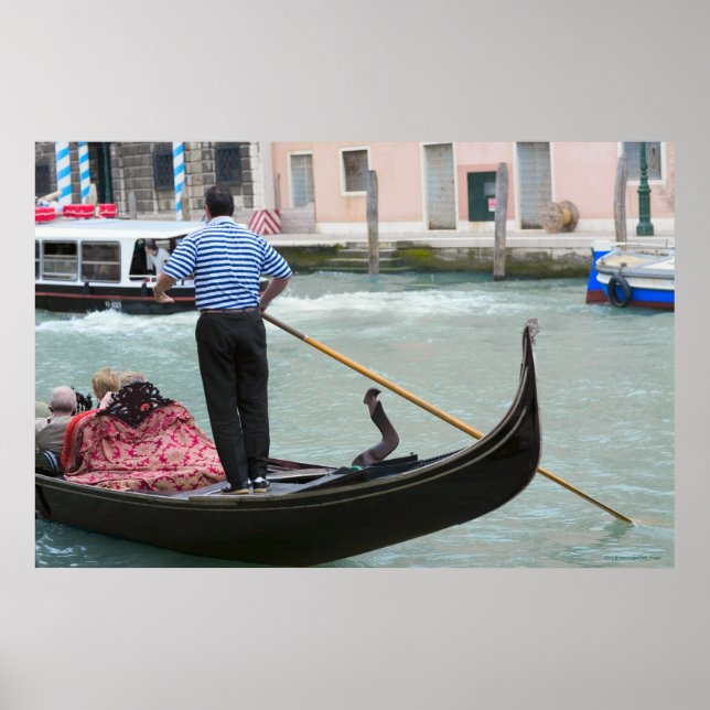 Gondolas in Venice canal Poster (Front)