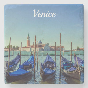 Gondolas in Venice, Italy Stone Coaster