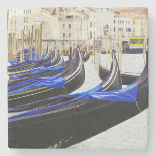 Gondolas In Venice, Italy Stone Coaster
