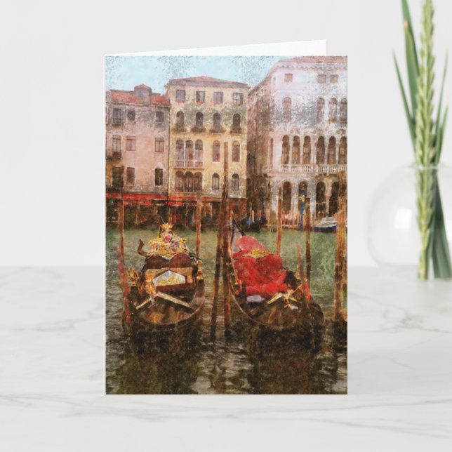 "GONDOLAS IN VENICE" (manip. to look antique-ish) Card (Front)