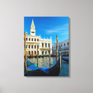 Gondolas On Grand Canal Near Doge's Palace Canvas Print