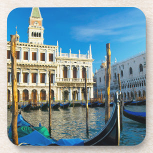 Gondolas On Grand Canal Near Doge's Palace Coaster