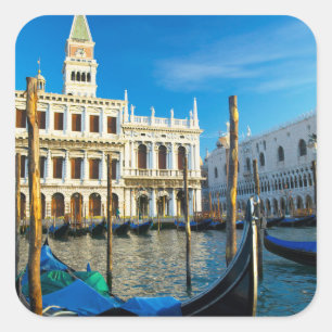 Gondolas On Grand Canal Near Doge's Palace Square Sticker