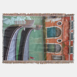 Gondolas on the Grand Canal, Venice Throw Blanket